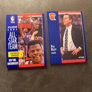 New York Knicks Trading Cards - Patrick Ewing and Pat Riley